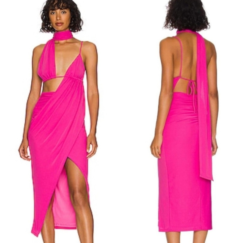 NBD Vibrant Pink Midi Dress